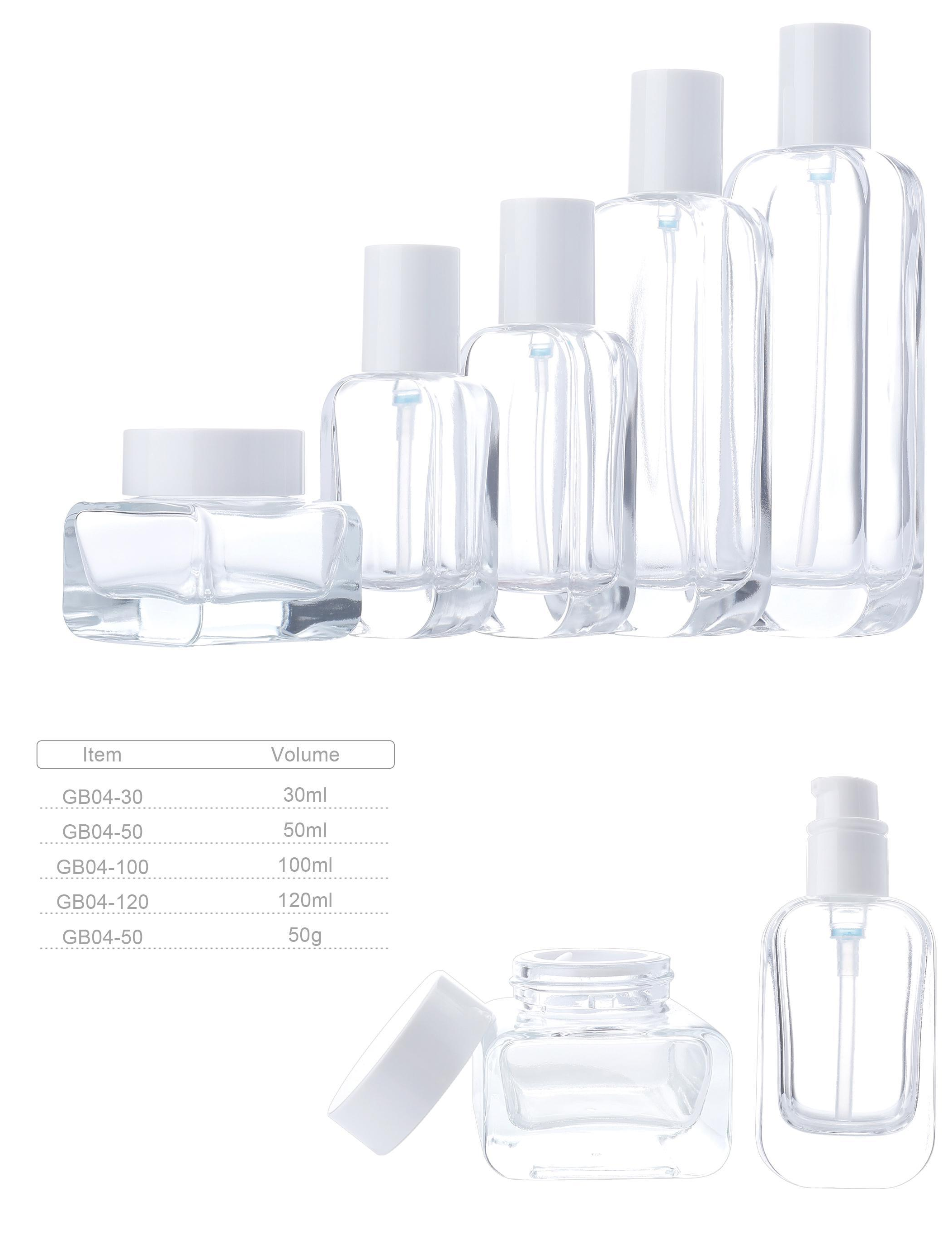 gb04 customized aesthetic cosmetic glass bottleglass bottle cosmetic eco friendlyluxury cosmetic empty glass lotion pump bottle-1