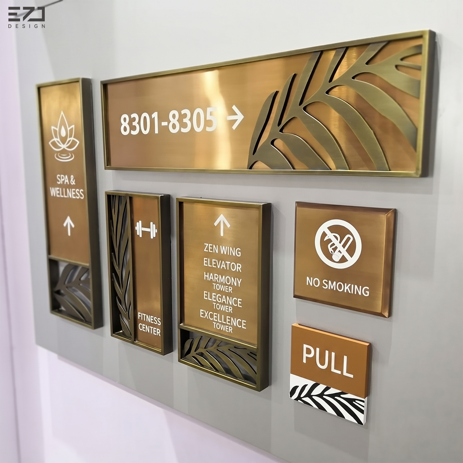 Placa Iluminada por LED de Luxo Personalizada para Número de Quarto de Hotel, em Metal de Latão, Placa Luminosa para Porta ou Parede, Sinalização Luminosa para Orientação