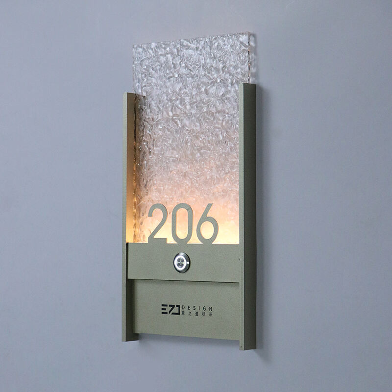 Acrylic luminous apartment door number