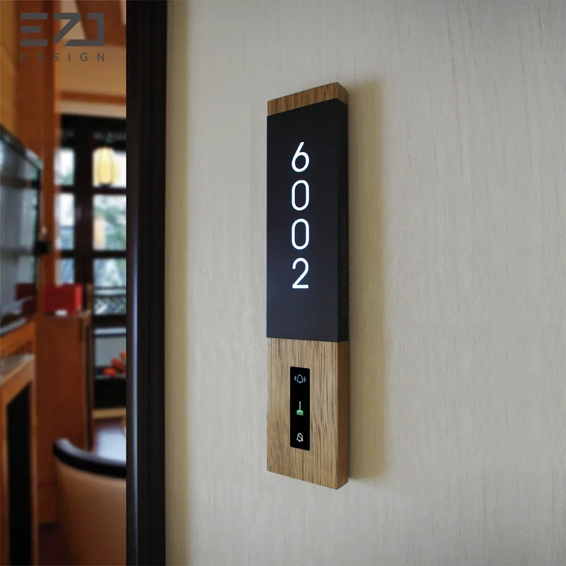 Wooden Hotel Electronic Door Number