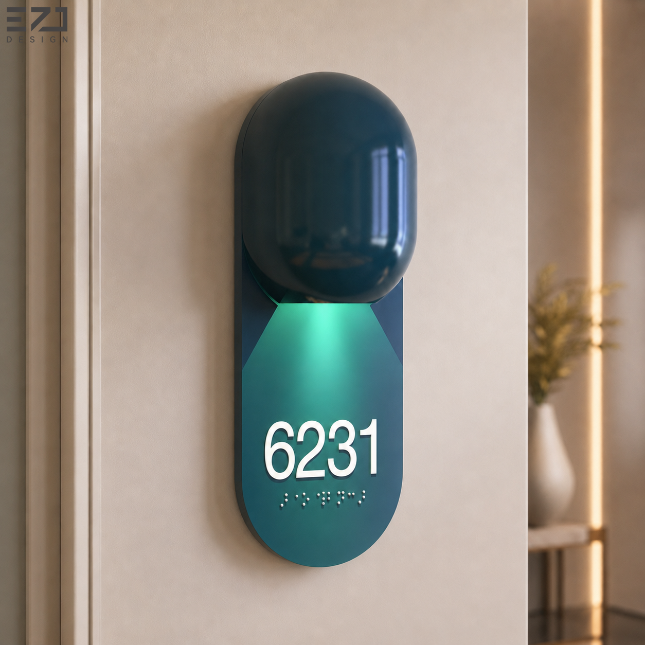 Custom LED Hotel Room Number Sign Acrylic Braille Door Plate Wall Mounted Hotel Apartment Office Corridor Wayfinding Signage