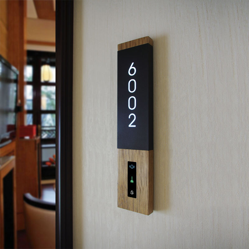 Wooden hotel electronic door number