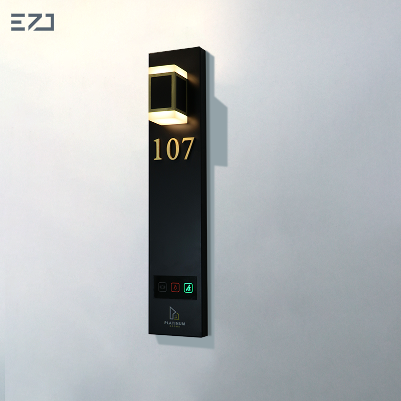 Metal electronic hotel number sign