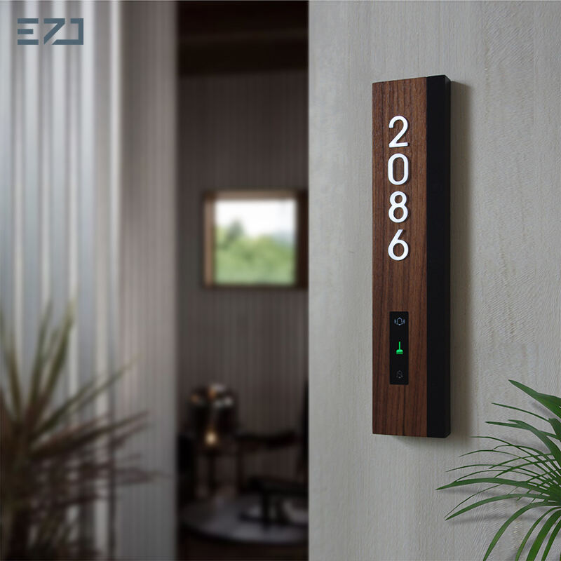 Wooden electronic door sign