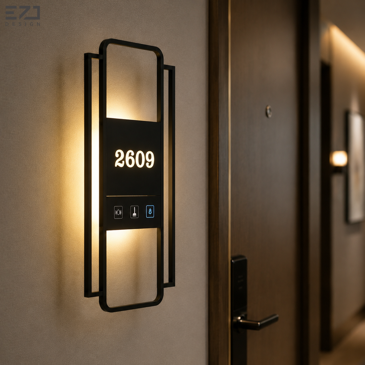 Custom LED Hotel Room Number Door Sign Backlit Wayfinding Signage System for Hotel Apartment