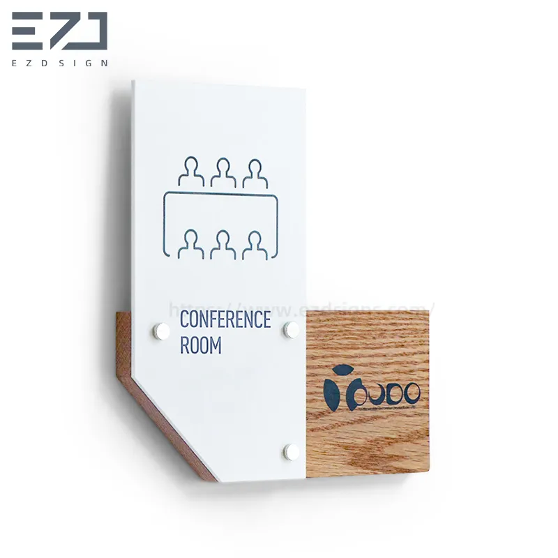 Solid Wood Conference Room Name Signage