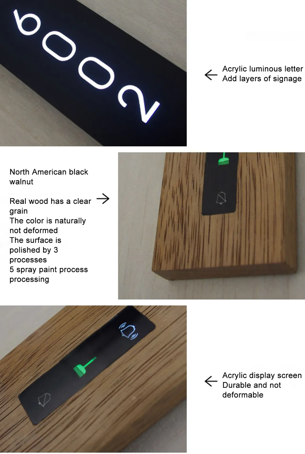 Wooden Hotel Door Sign details.webp