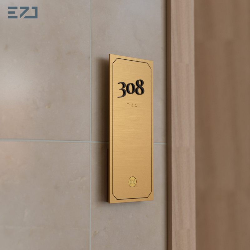 Aluminum hotel number sign