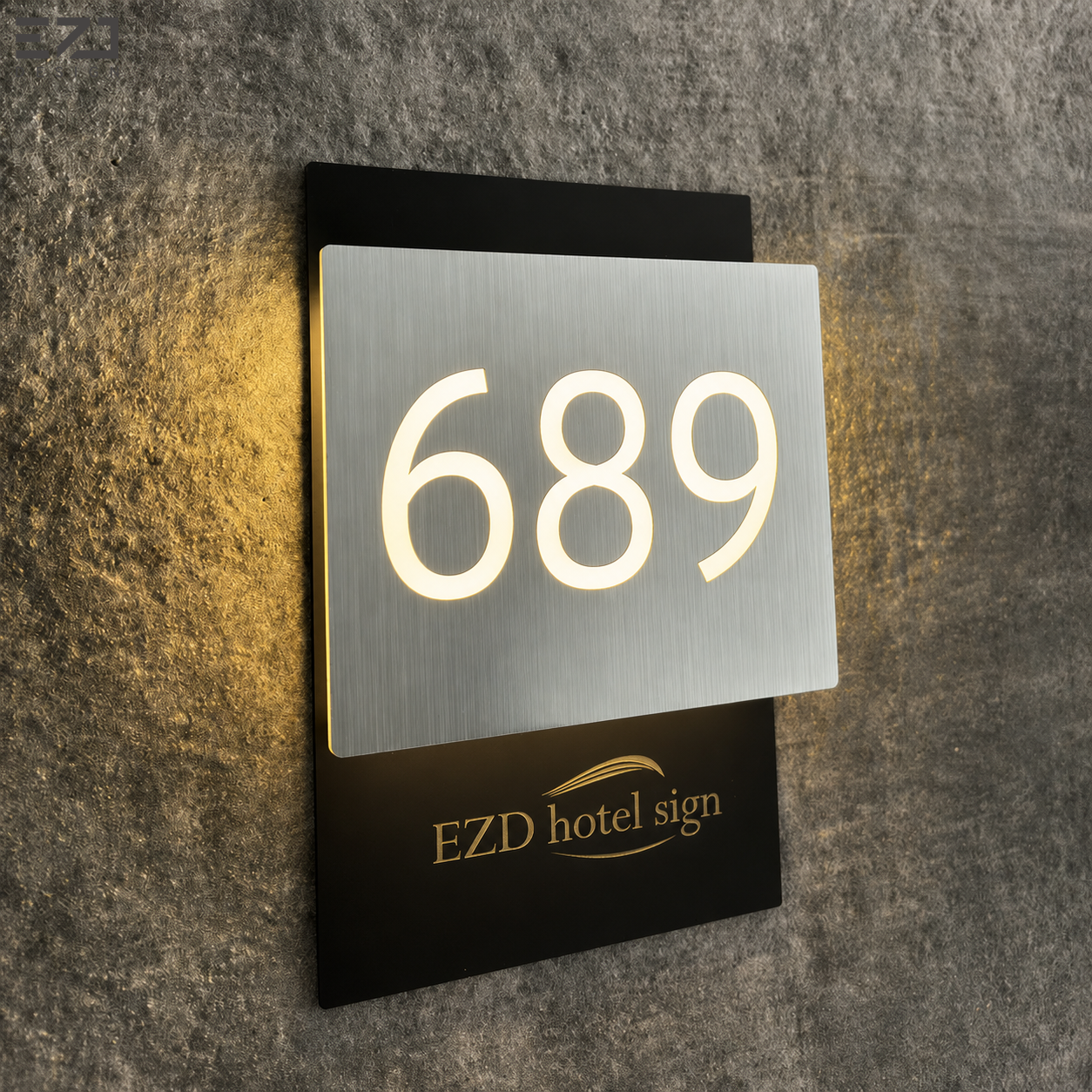 Custom LED Hotel Room Number Sign Illuminated Metal Acrylic Door Plate ...