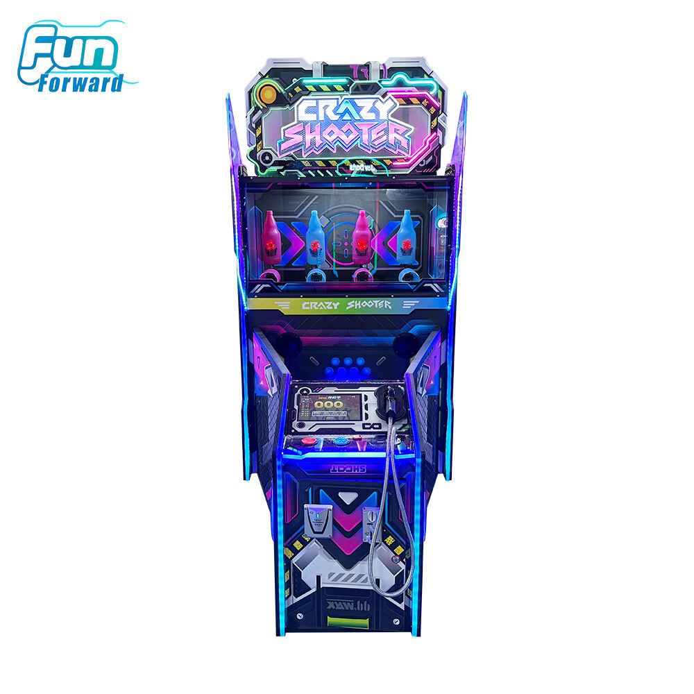 Funforward New Design Metal Arcade Game Crazy Shooter Gun Shooting Simulator Coin Operated Games