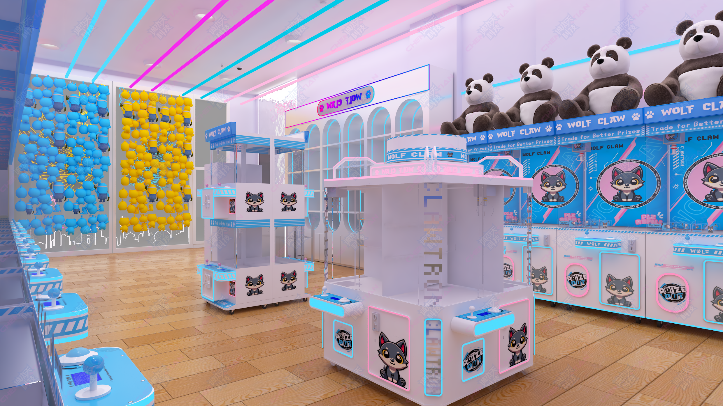 Case of a 50-square-meter claw machine room