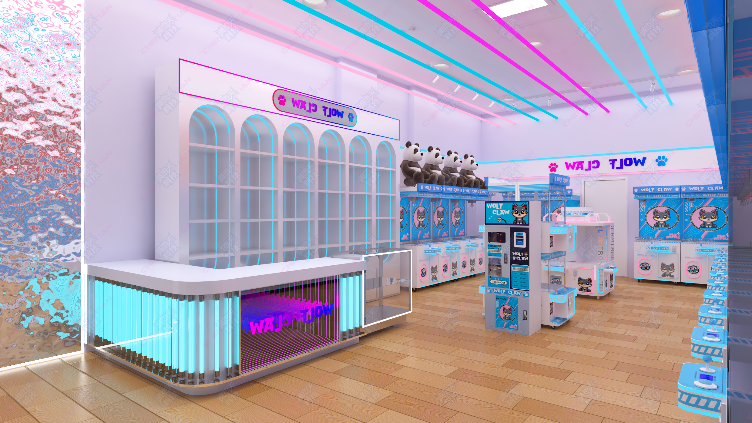 Case of a 50-square-meter claw machine room