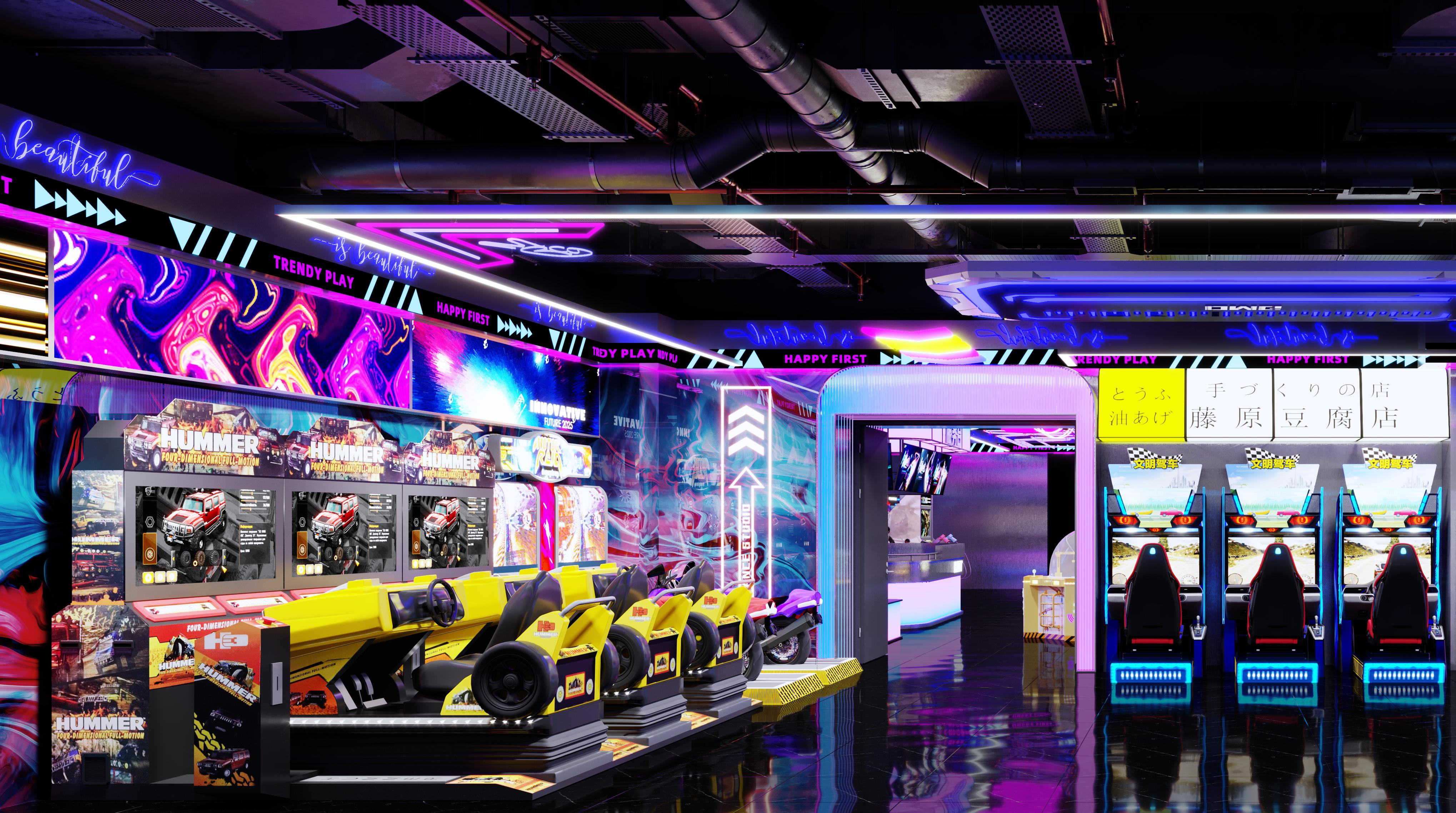 trendy play party an immersive new entertainment space in a cyberpunk game city-1