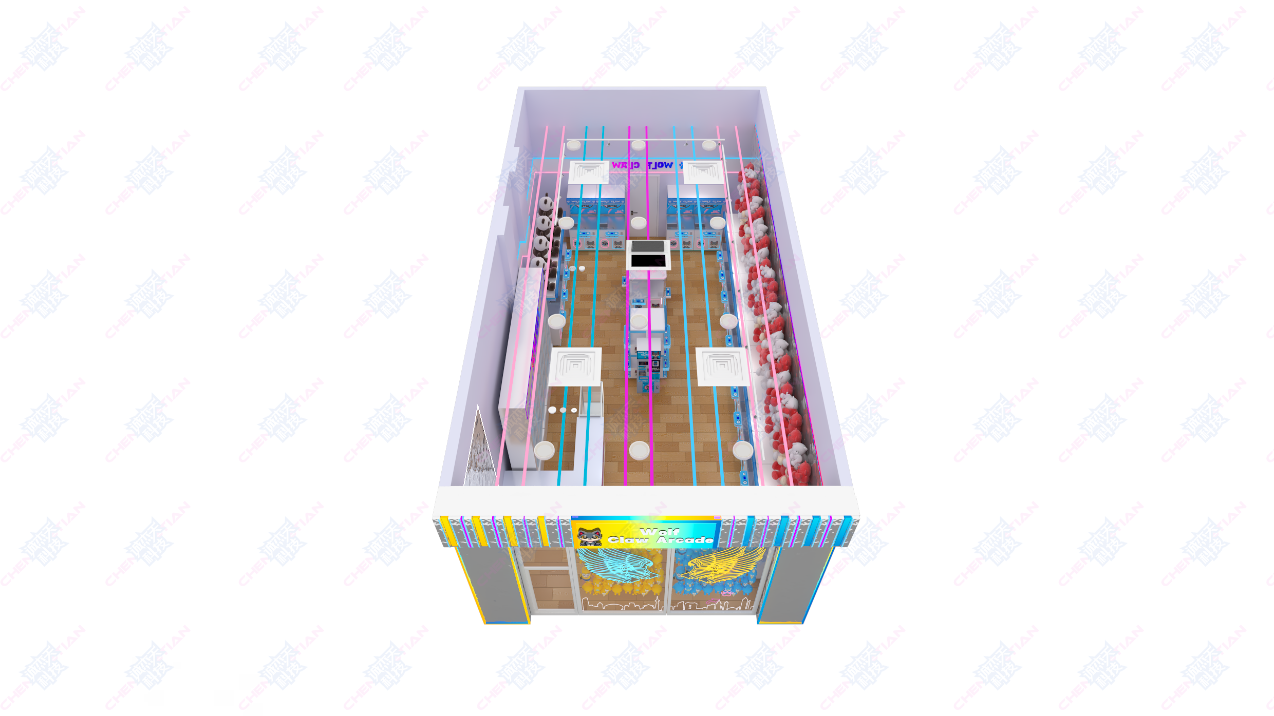 Case of a 50-square-meter claw machine room