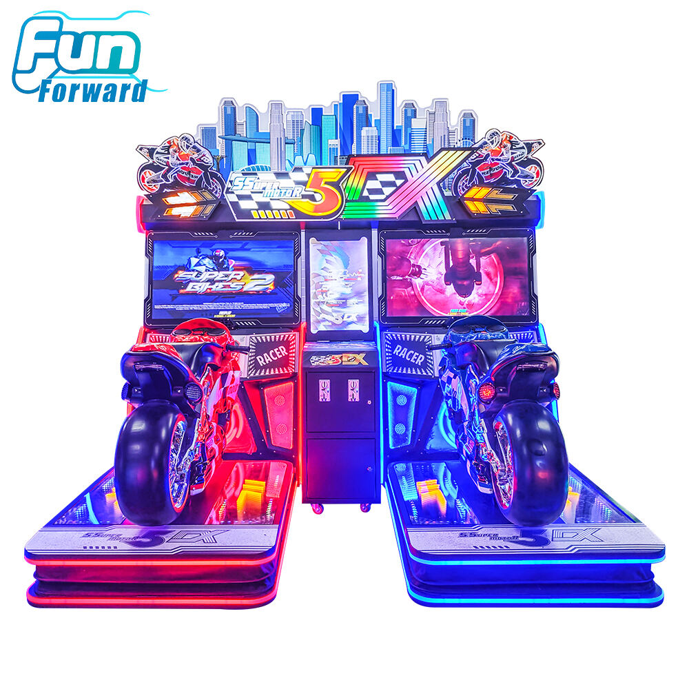 Funforward Professional Arcade Manufacturer Arcade Motorcycle Game Center Two-person Motorcycle Racing for Entertainment Center