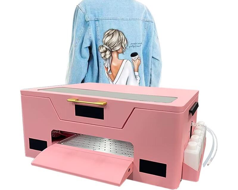 A3 DTF Inkjet Printer XP600 Head Roll-to-Roll T-Shirt Printing Machine DIY Pink DTF Sets for Heat Transfer Clothes Printing manufacture