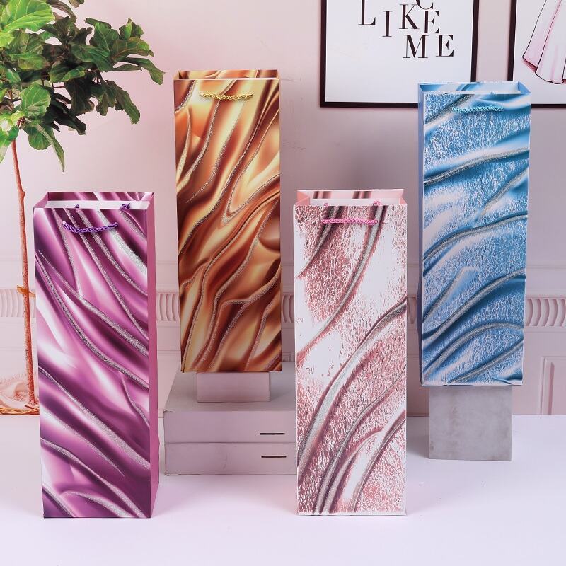 Eco-Friendly Square Christmas Gift Bags – Kraft Paper Wine & Bottle Packaging 