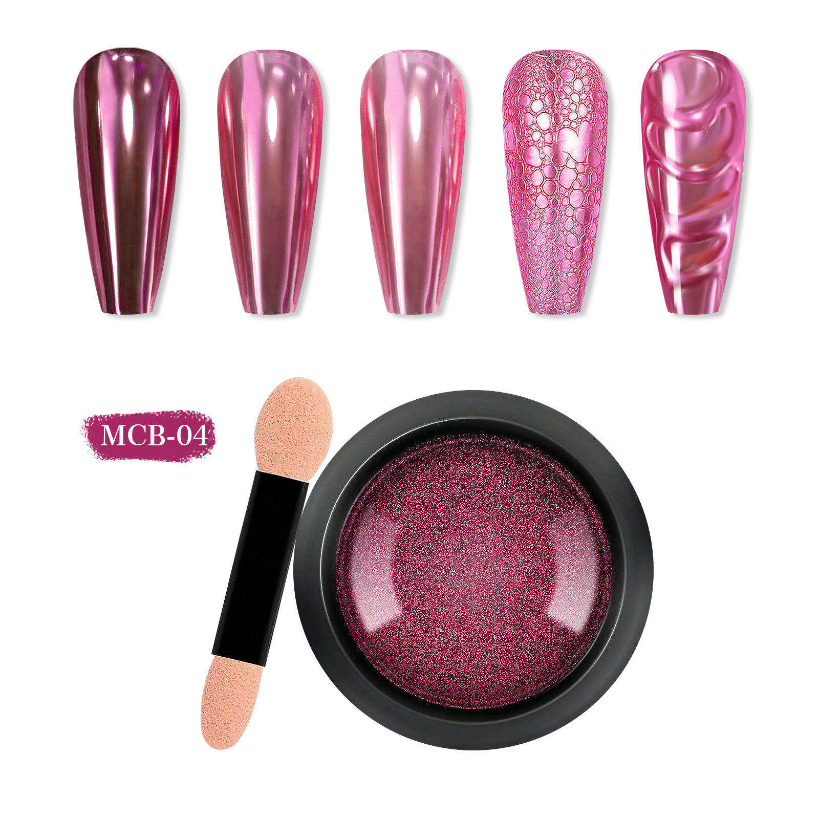 Pigmented Mirror Chrome Powder Nail Accent