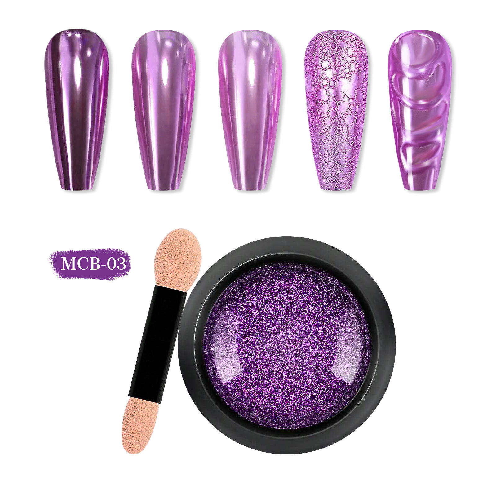 Pigmented Mirror Chrome Powder Nail Accent