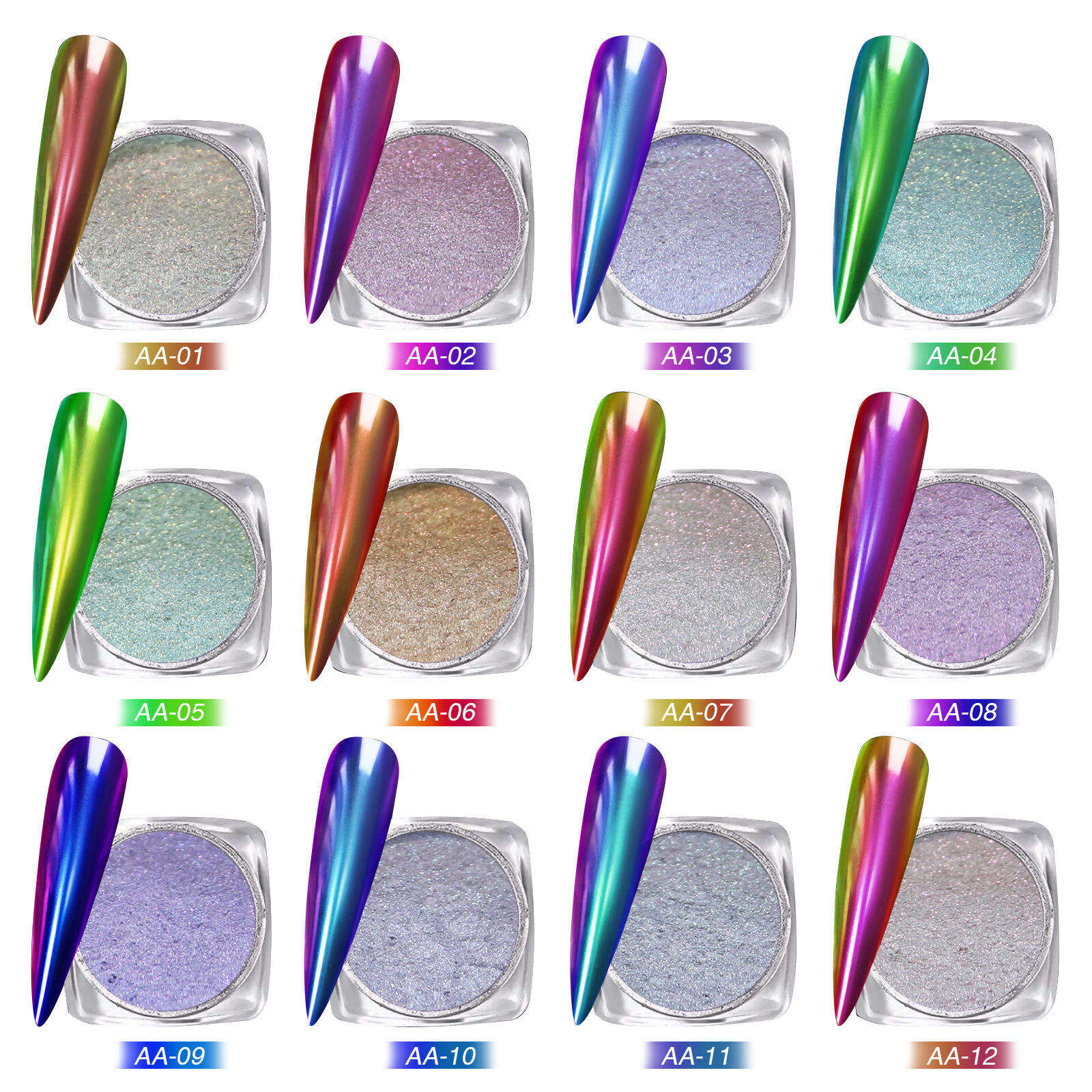 Pigmented Mirror Chrome Powder Nail Accent