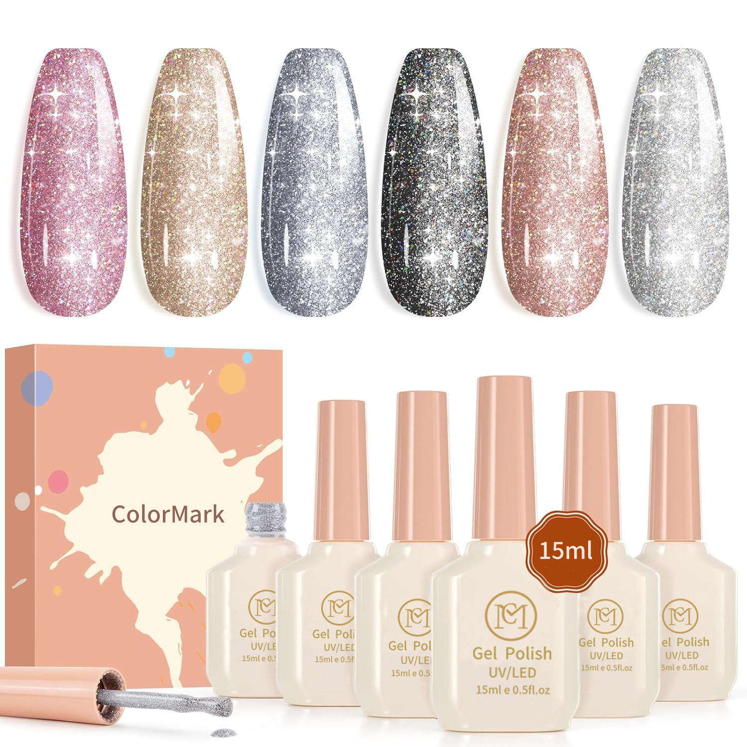 Salon-Grade Glitter Sequin Gel Polish