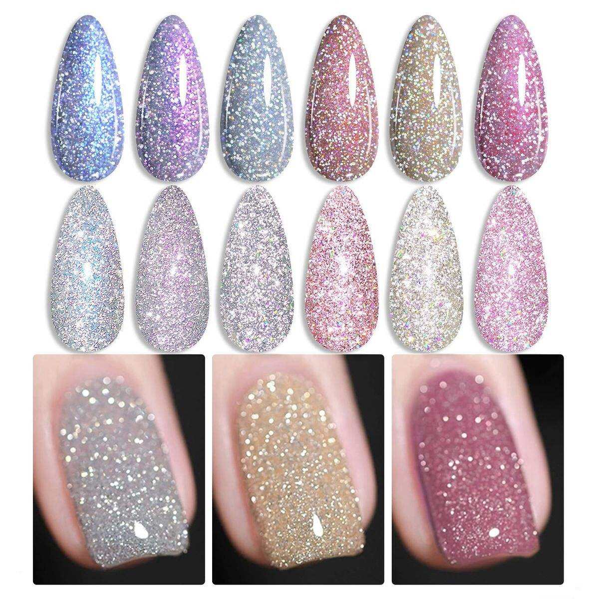 Salon-Grade Glitter Sequin Gel Polish