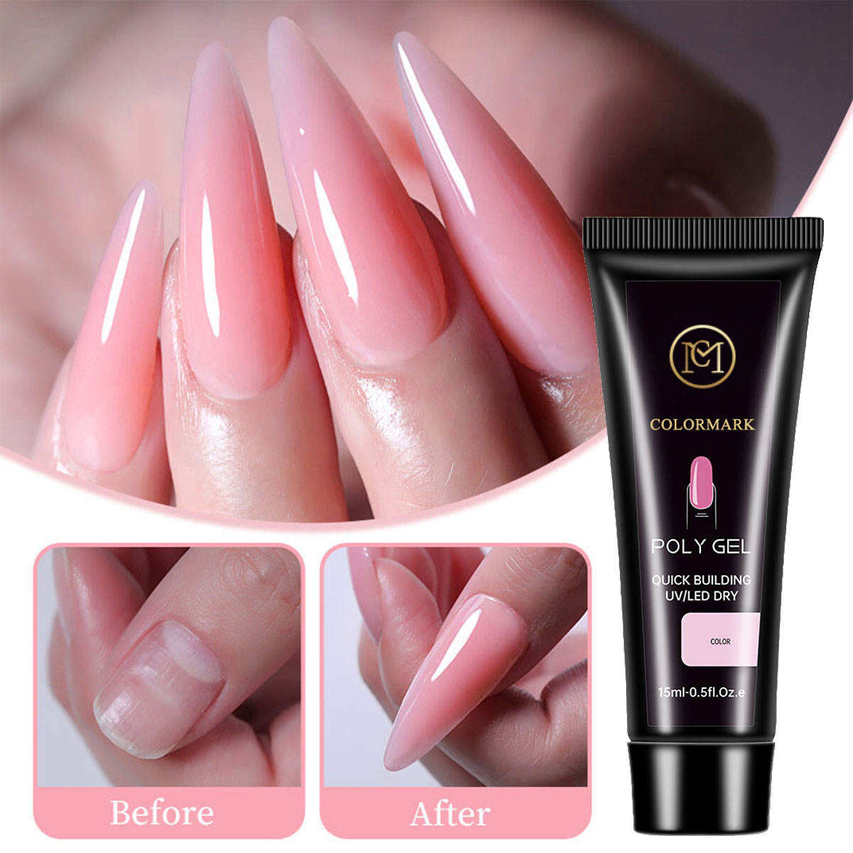 Gel de Prelungire Rezistent la Crape, cu Adeziv de Calitate Salonal