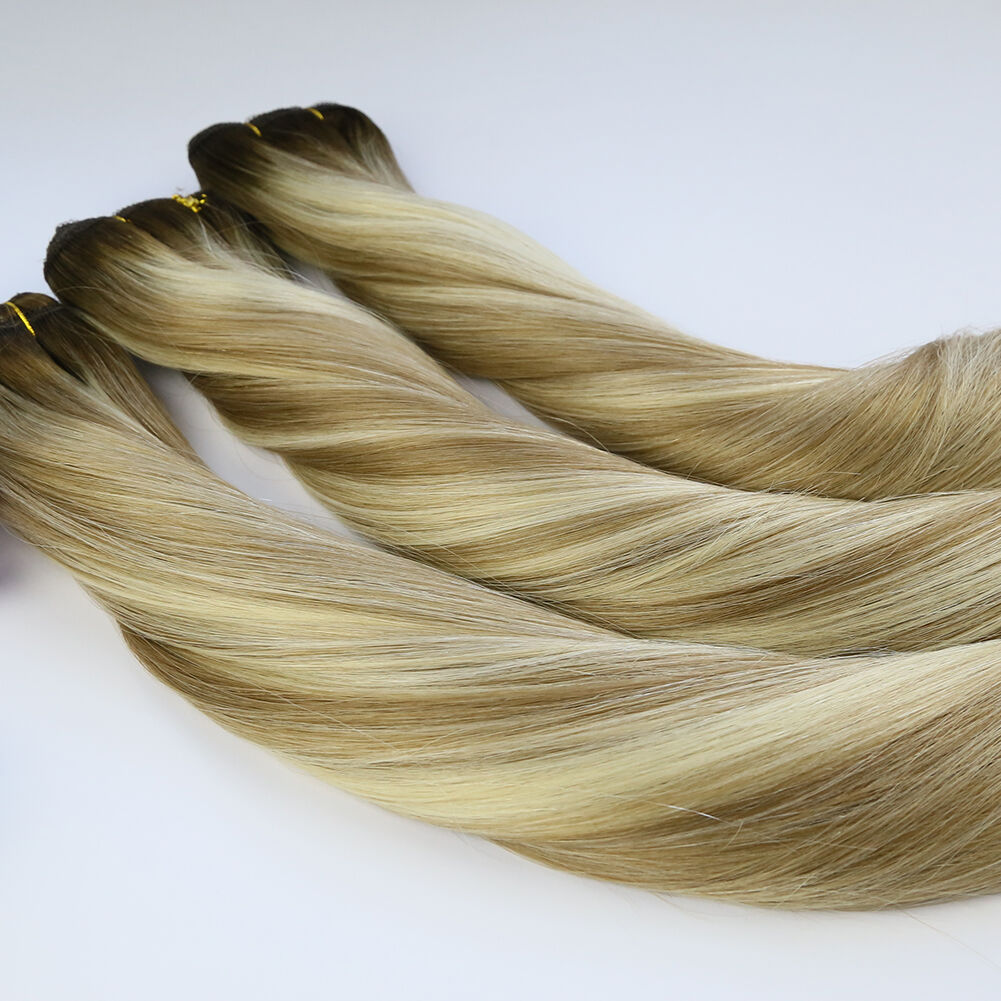 Wholesale Lace Weft Hair Extensions 20 Inch 45%-50% Ombre #4 Paino #8-1001 200g 100% Virgin Hair