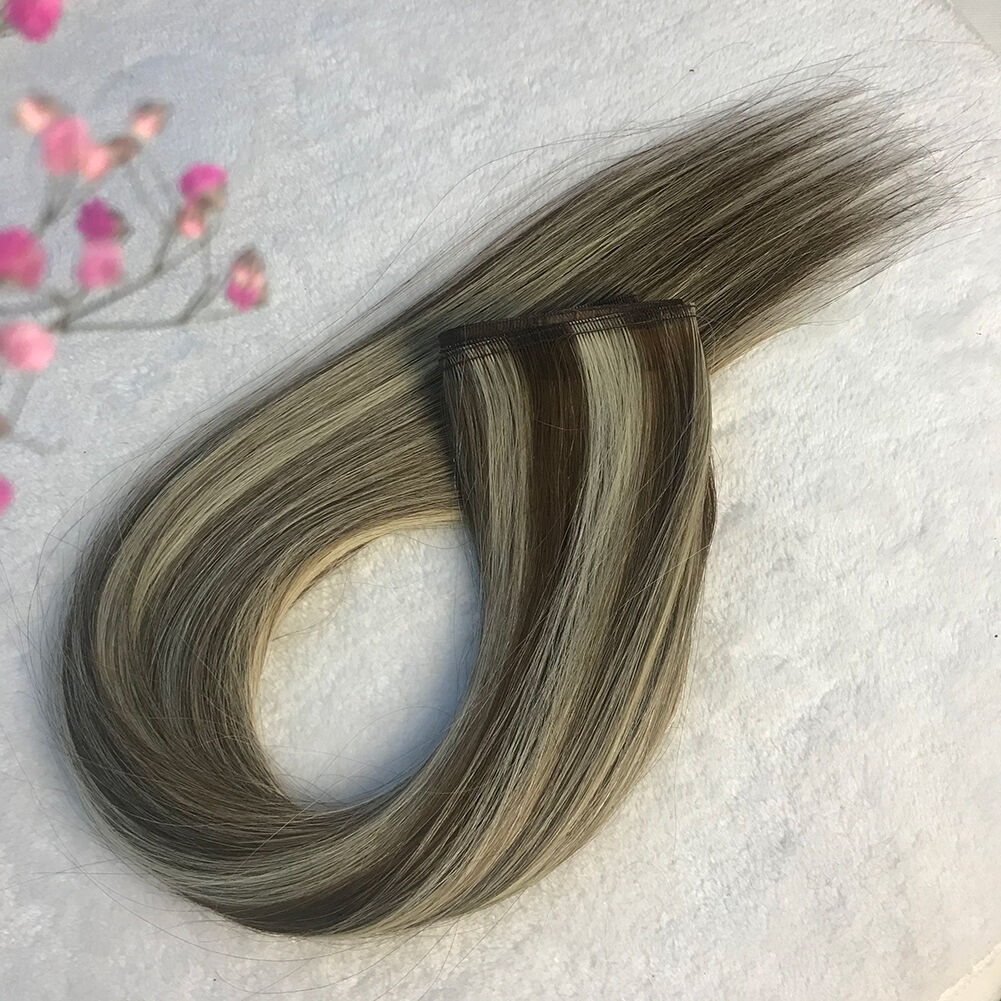 Custom Private Label 20-Inch P#4-613 100% Virgin Hair Flat Weft Hair Extensions