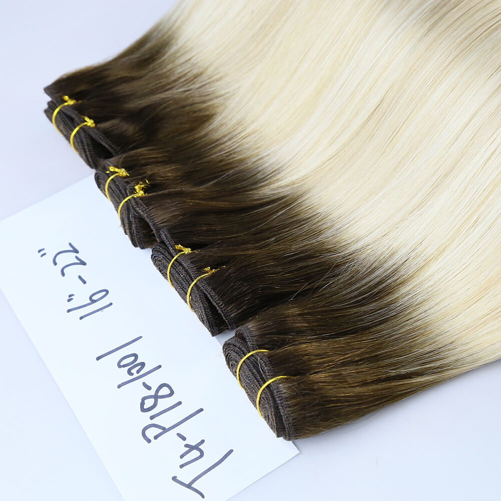 Wholesale Machine Weft Hair Extensions 100% Human Virgin Hair