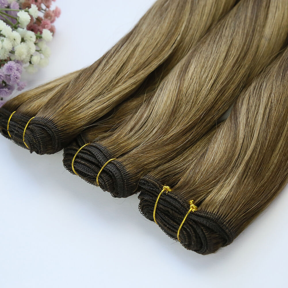 Custom Logo Lace Weft Hair Extensions Ombre #4 Paino #4-#8 100% Virgin Human Hair