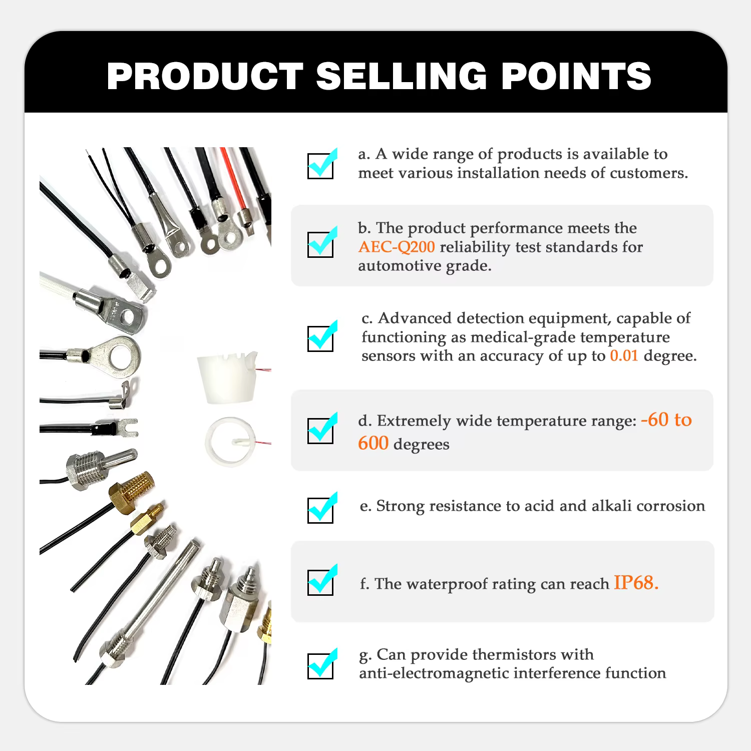 product 10k  20k  30k 50k  100k  3435 3950 4260  3470  radial glass encapsulation ntc  thermistor  for  high  temperature-5
