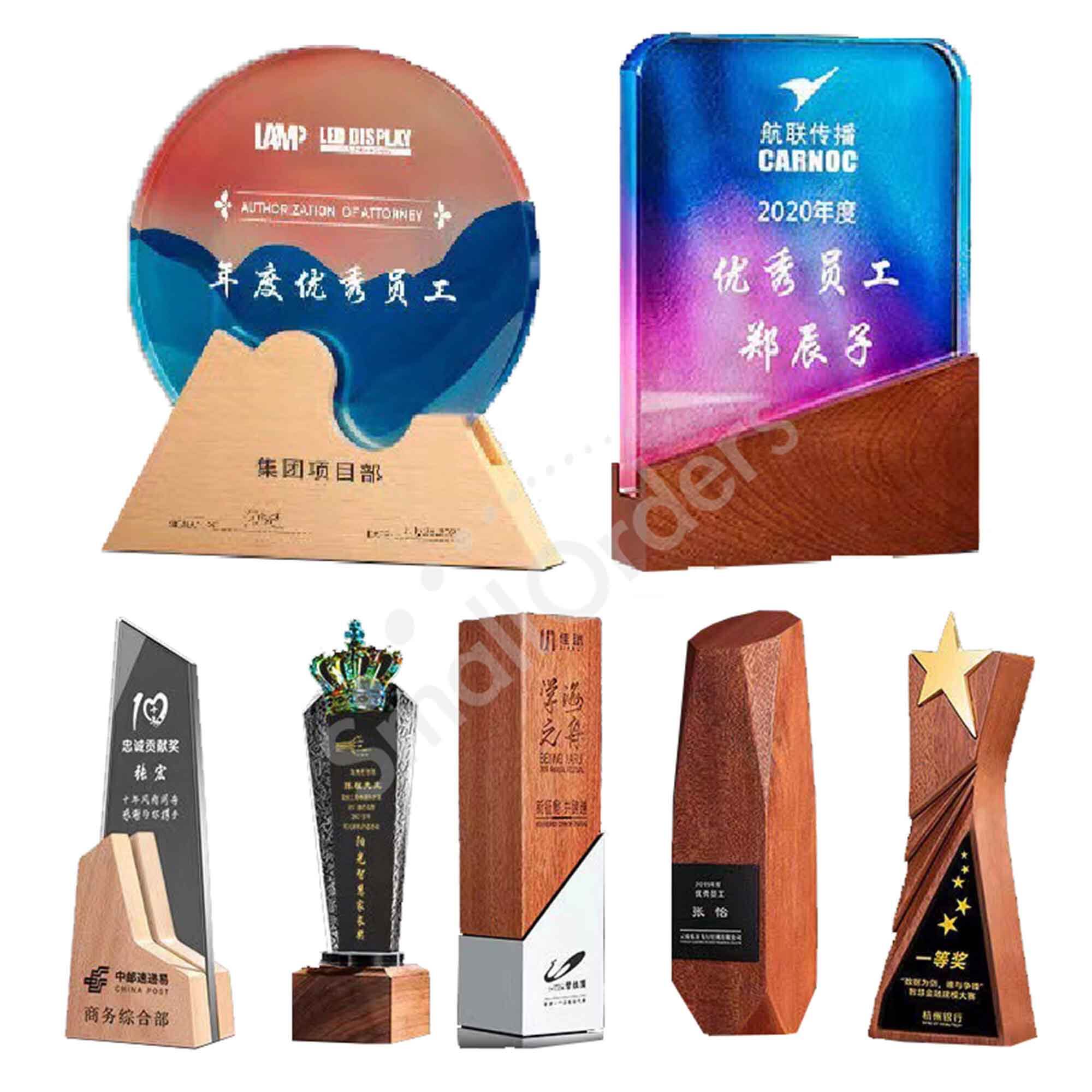 Custom Wood Crystal Trophy Award factory