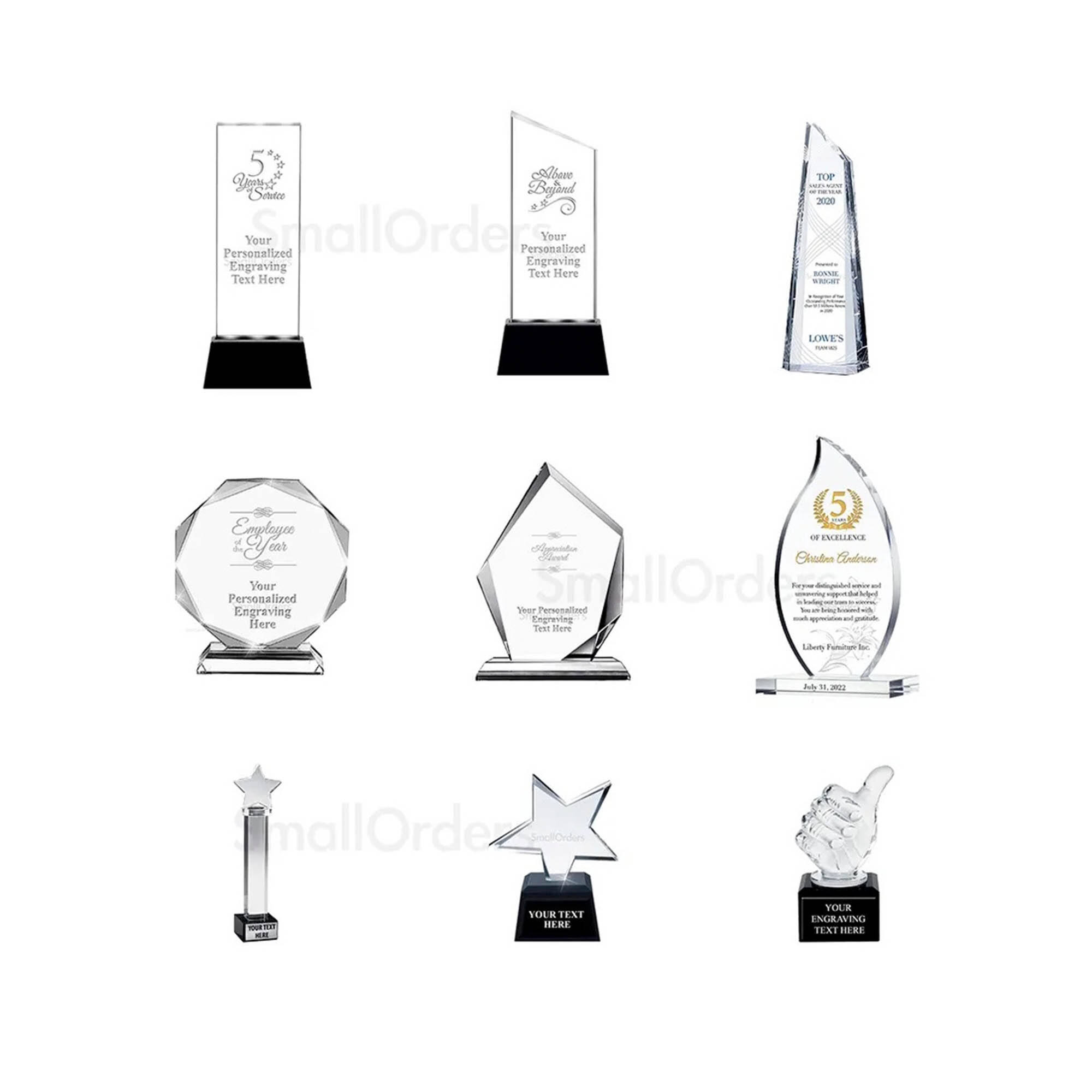 Custom Crystal Trophy Award factory