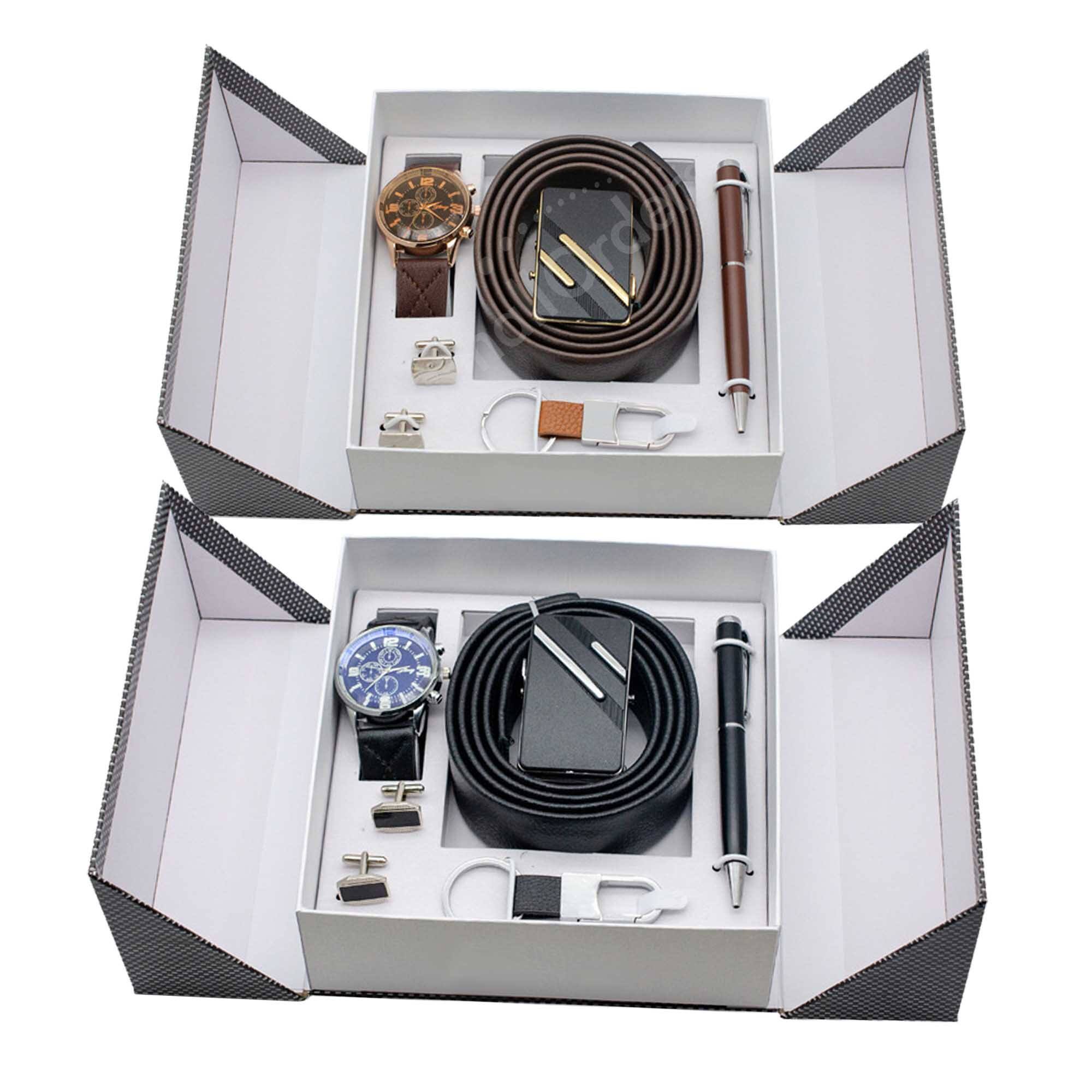 Leather Belt Wallet Watch Gift Set for men supplier