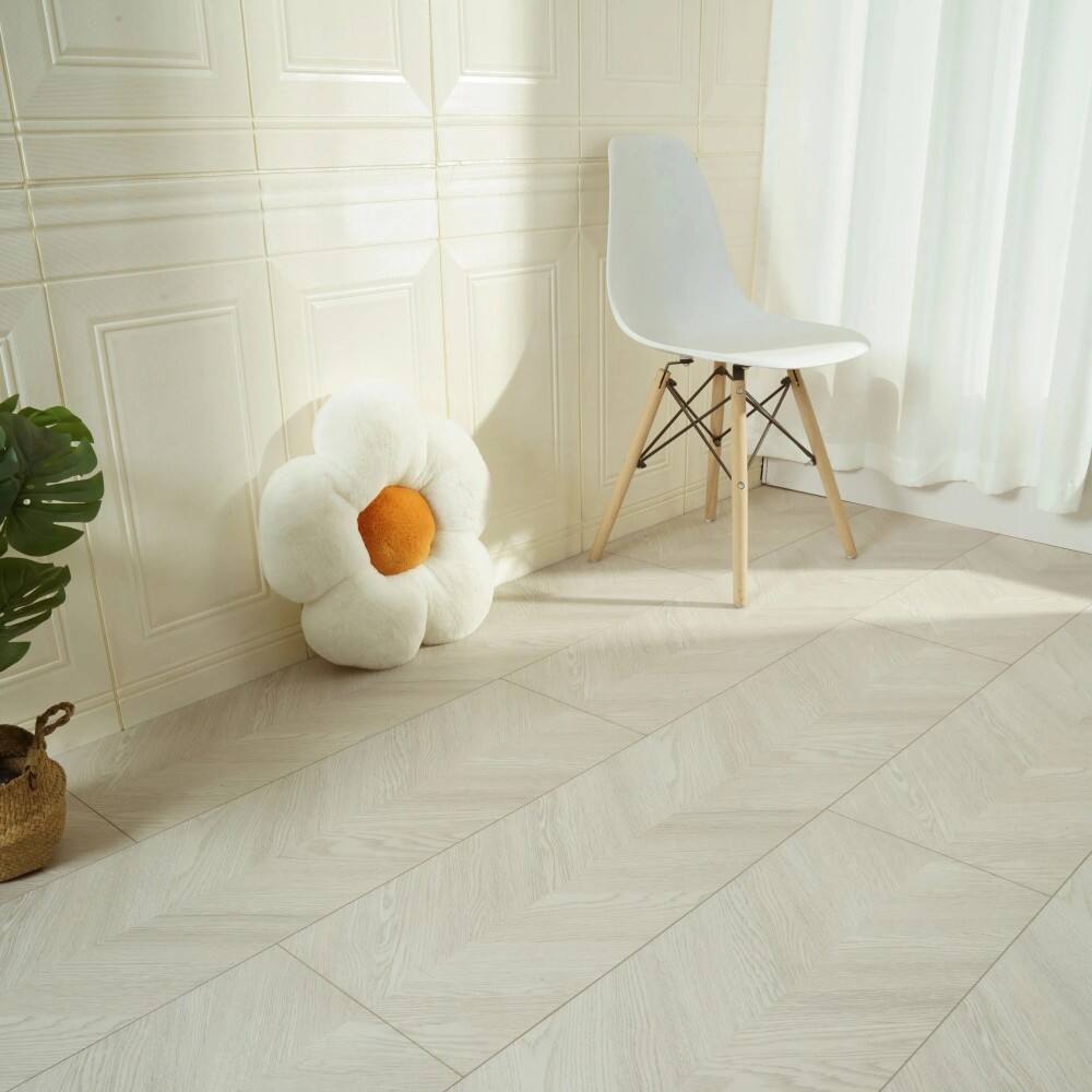 White Fishbone Laminate Flooring