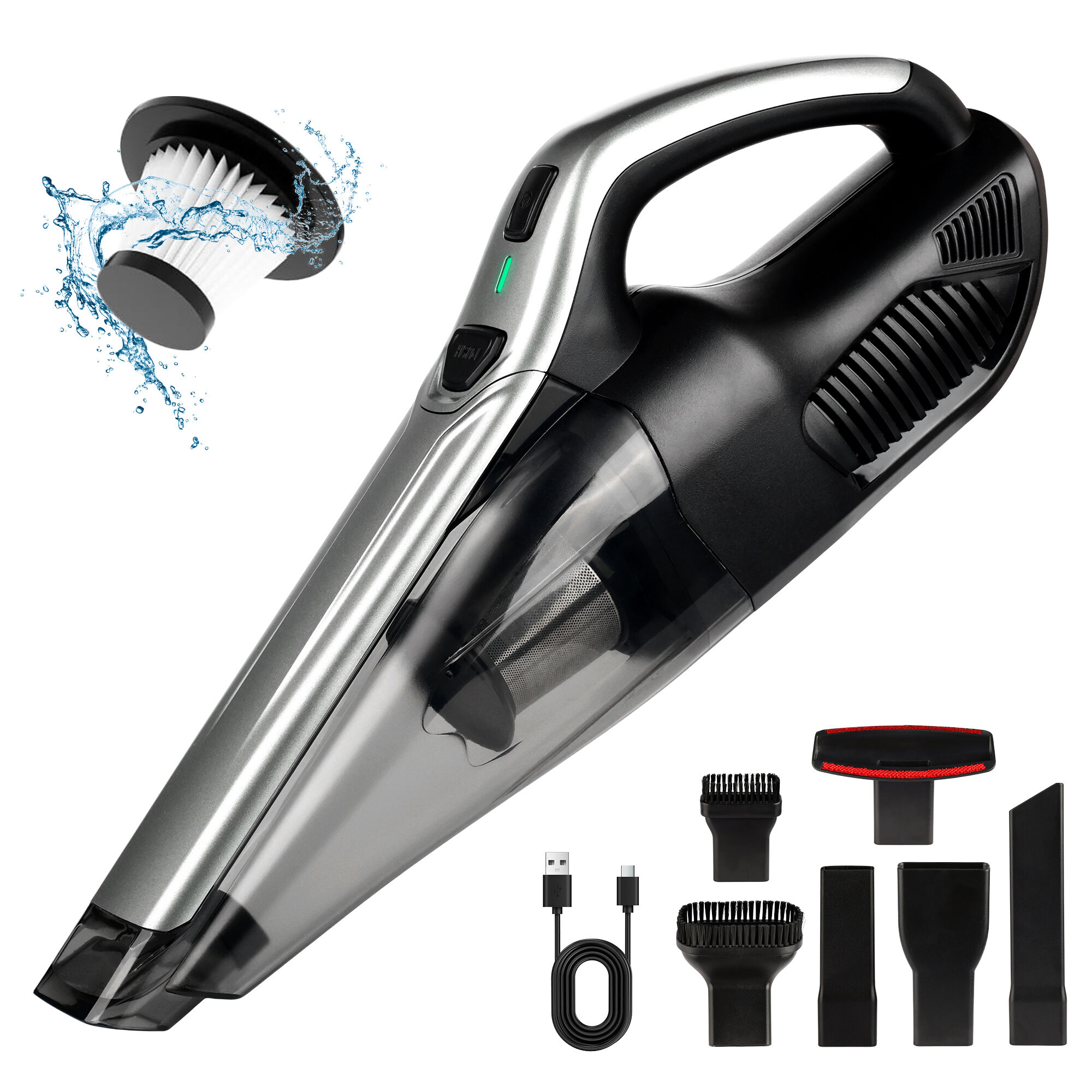 Handheld Cordless Vacuum Cleaner with Powerful Motor & Suction, Intelligent Module, Dual-Speed, HEPA Filtration
