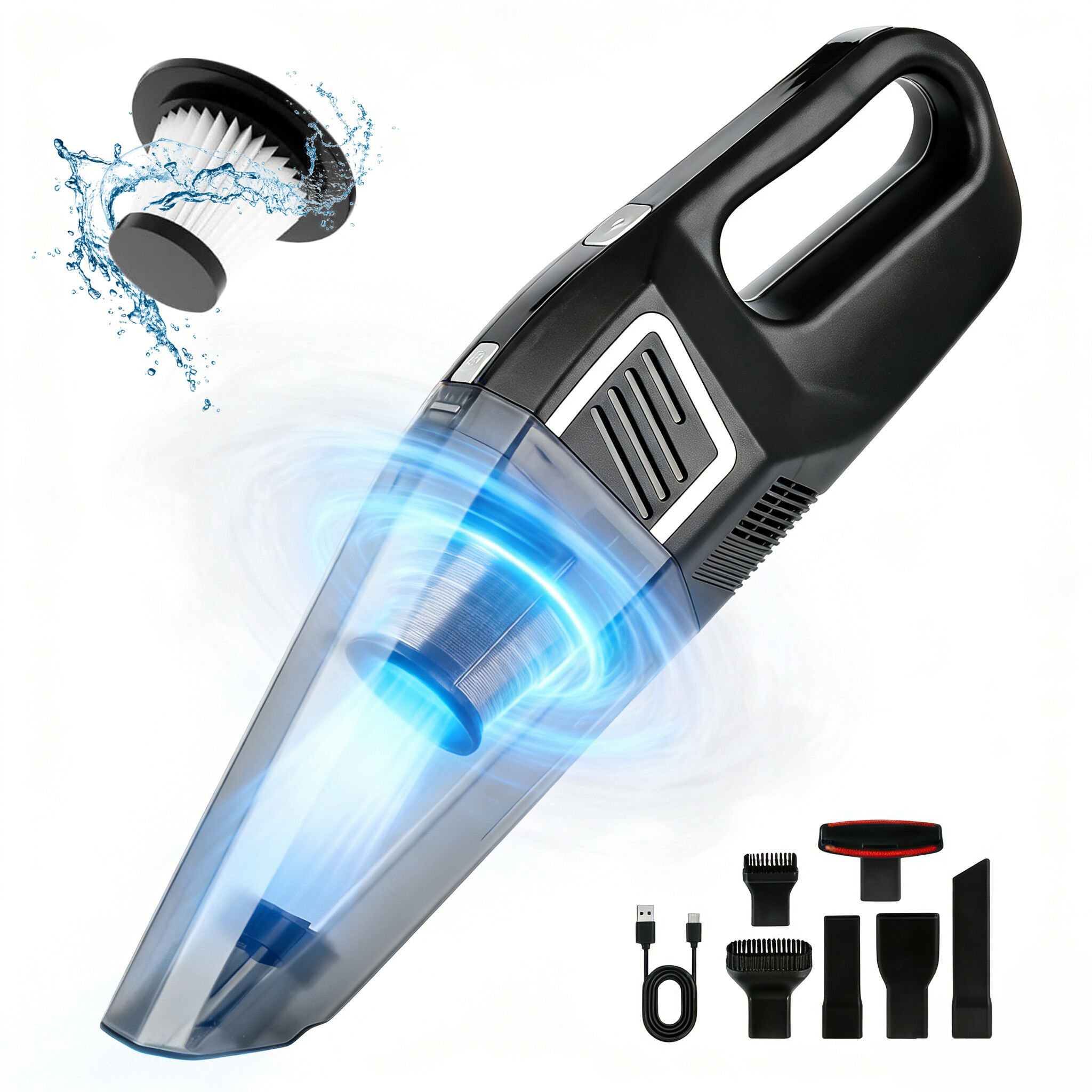 Handheld Cordless Vacuum Cleaner with Powerful Motor & Suction, Intelligent Module, Dual-Speed, HEPA Filtration