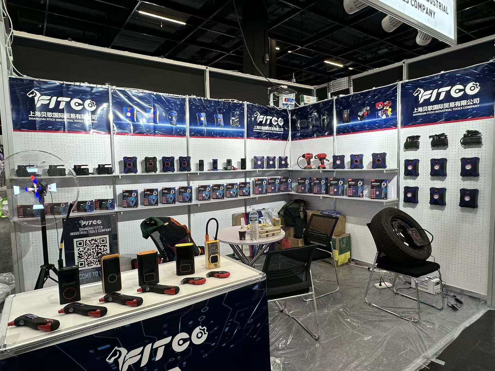 Fitco tire inflator product lineup on display at Cologne 2026 booth