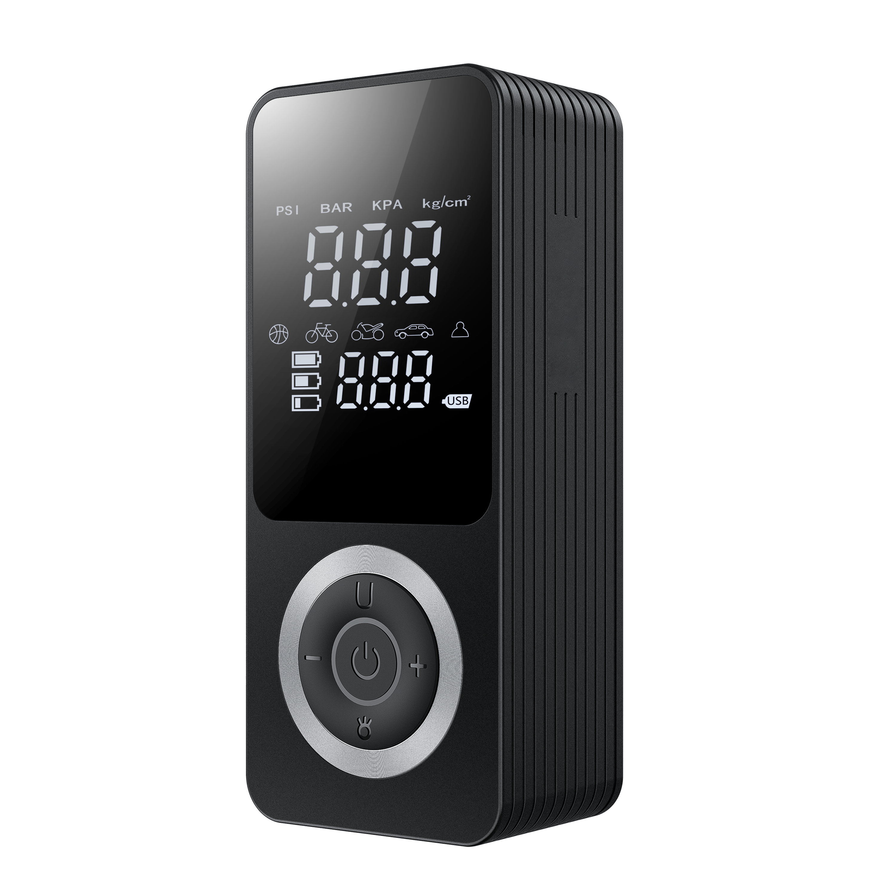 Portable Dual Power Tire Inflator with Power Bank and LED Lights, 100 PSI