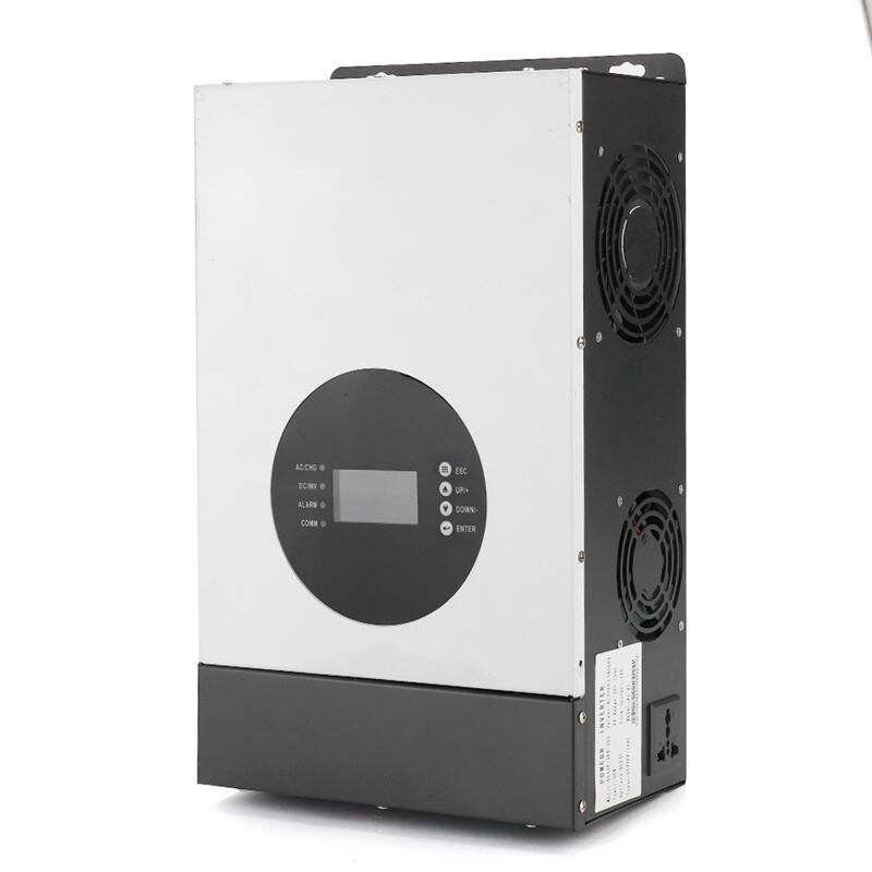 3KW Hybrid Solar Inverter, 24V DC to 220V AC Pure Sine Wave All-in-One Inverter with Built-in MPPT/PWM Controller, 50A Peak Current, Supports Solar & Grid Charging for Off-Grid Home Backup