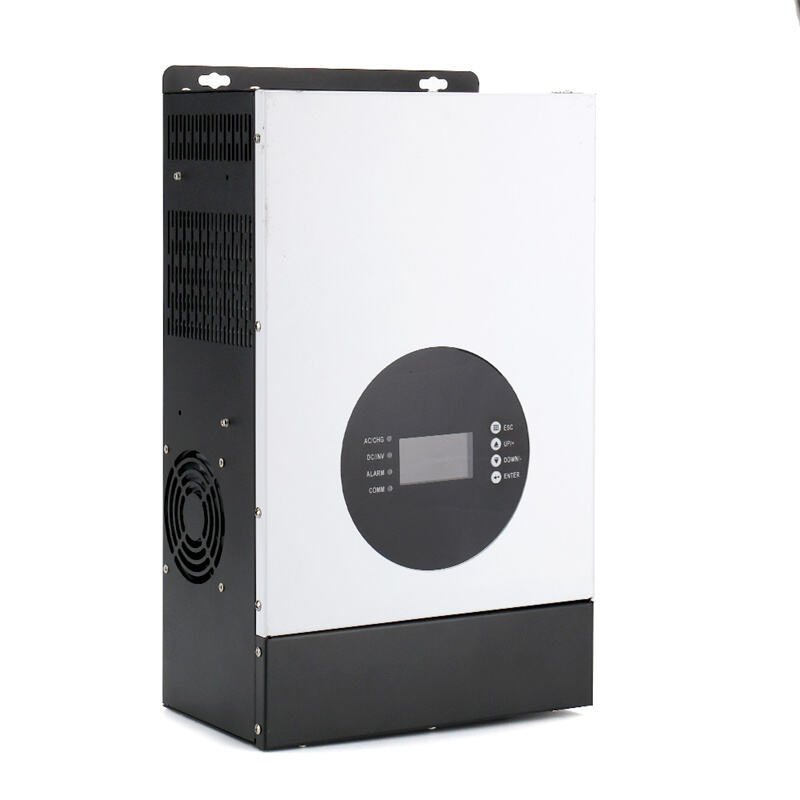3KW Hybrid Solar Inverter, 24V DC to 220V AC Pure Sine Wave All-in-One Inverter with Built-in MPPT/PWM Controller, 50A Peak Current, Supports Solar & Grid Charging for Off-Grid Home Backup