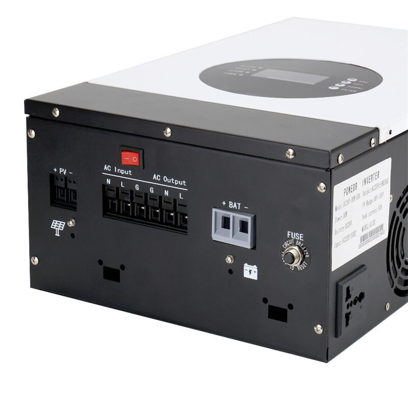 3KW Hybrid Solar Inverter, 24V DC to 220V AC Pure Sine Wave All-in-One Inverter with Built-in MPPT/PWM Controller, 50A Peak Current, Supports Solar & Grid Charging for Off-Grid Home Backup