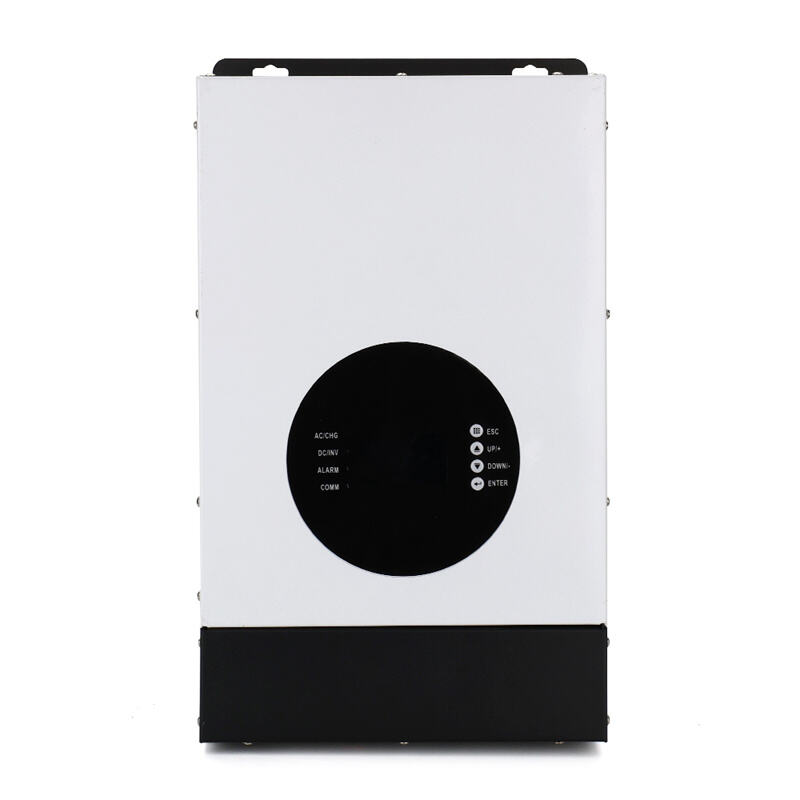 3KW Hybrid Solar Inverter, 24V DC to 220V AC Pure Sine Wave All-in-One Inverter with Built-in MPPT/PWM Controller, 50A Peak Current, Supports Solar & Grid Charging for Off-Grid Home Backup