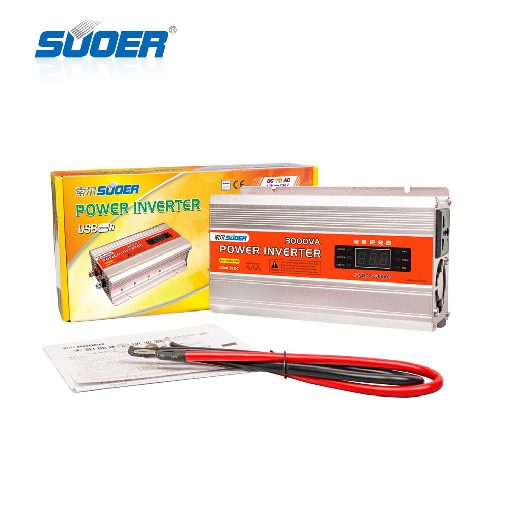 SUA-3000A 3000VA DC 12V vers AC 230V sortie unique, onde sinusoïdale modifiée, inverseur électrique 3KVA