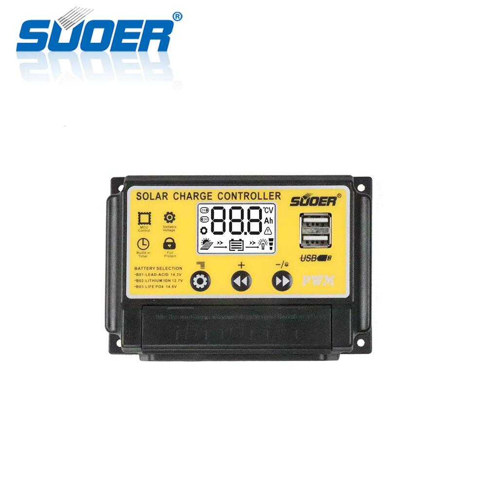 ST-S1230 12V/24V 30A ราคาดี ตัวควบคุมการชาร์จพลังงานแสงอาทิตย์แบบ PWM พร้อมจอแสดงผล LCD