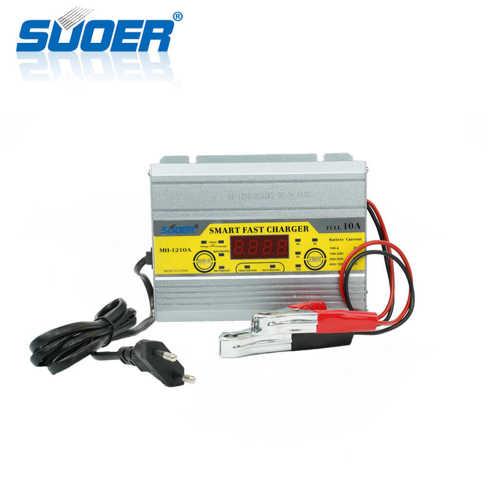 MH-1210A Suoer Auto Battery Charger 12 Volt 10A Three-Phase Mode LCD Screen Display Portable 220v Input 24v Output 5a 4a 20a UK/EU/AU