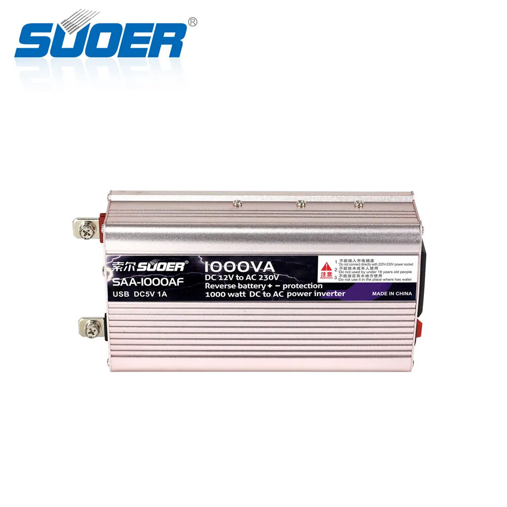 Onduleur de puissance SAA-1000AF, 12 V vers 220 V, 1000 VA, sortie unique, fréquence 50 Hz, onduleurs de tension