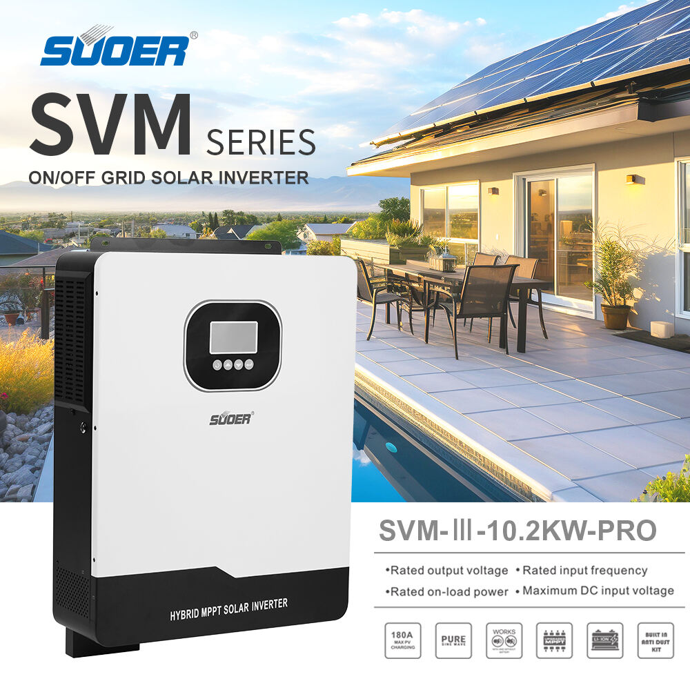 Biến tần năng lượng mặt trời lai sạc PV thông minh SVM-10.2kw 10.2kw 180A tối đa với bộ điều khiển sạc năng lượng mặt trời MPPT