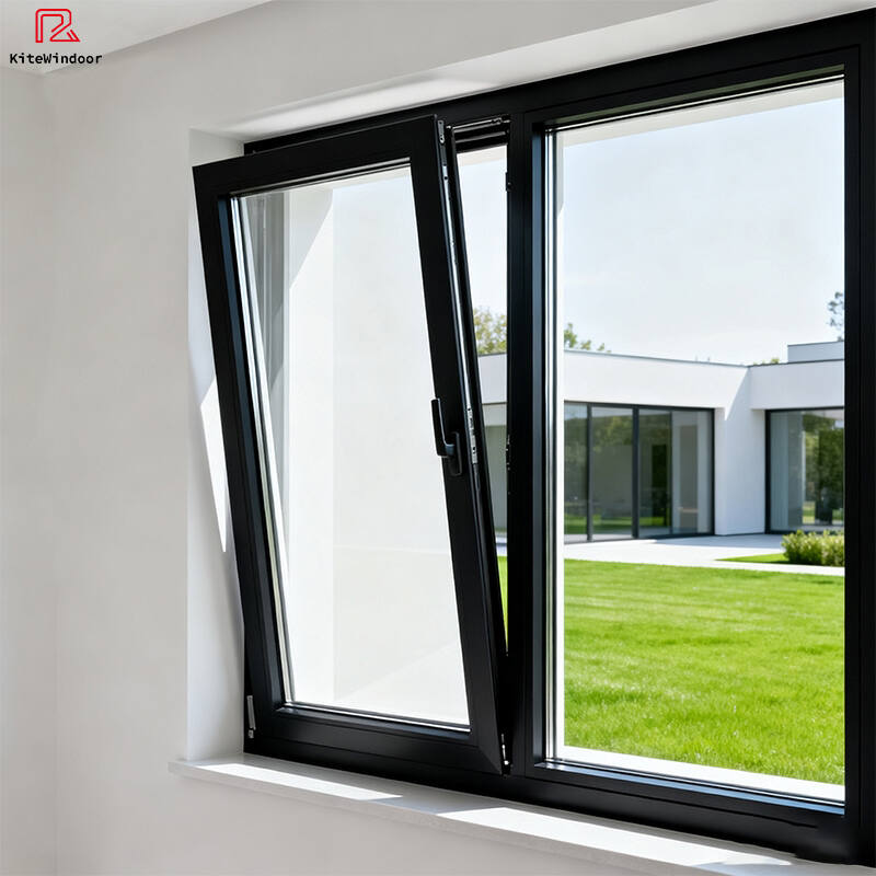Modern Design Swing Tilt Turn Aluminum Alloy Casement Windows Soundproof Screen with Extra Slim Frame Heat Insulation